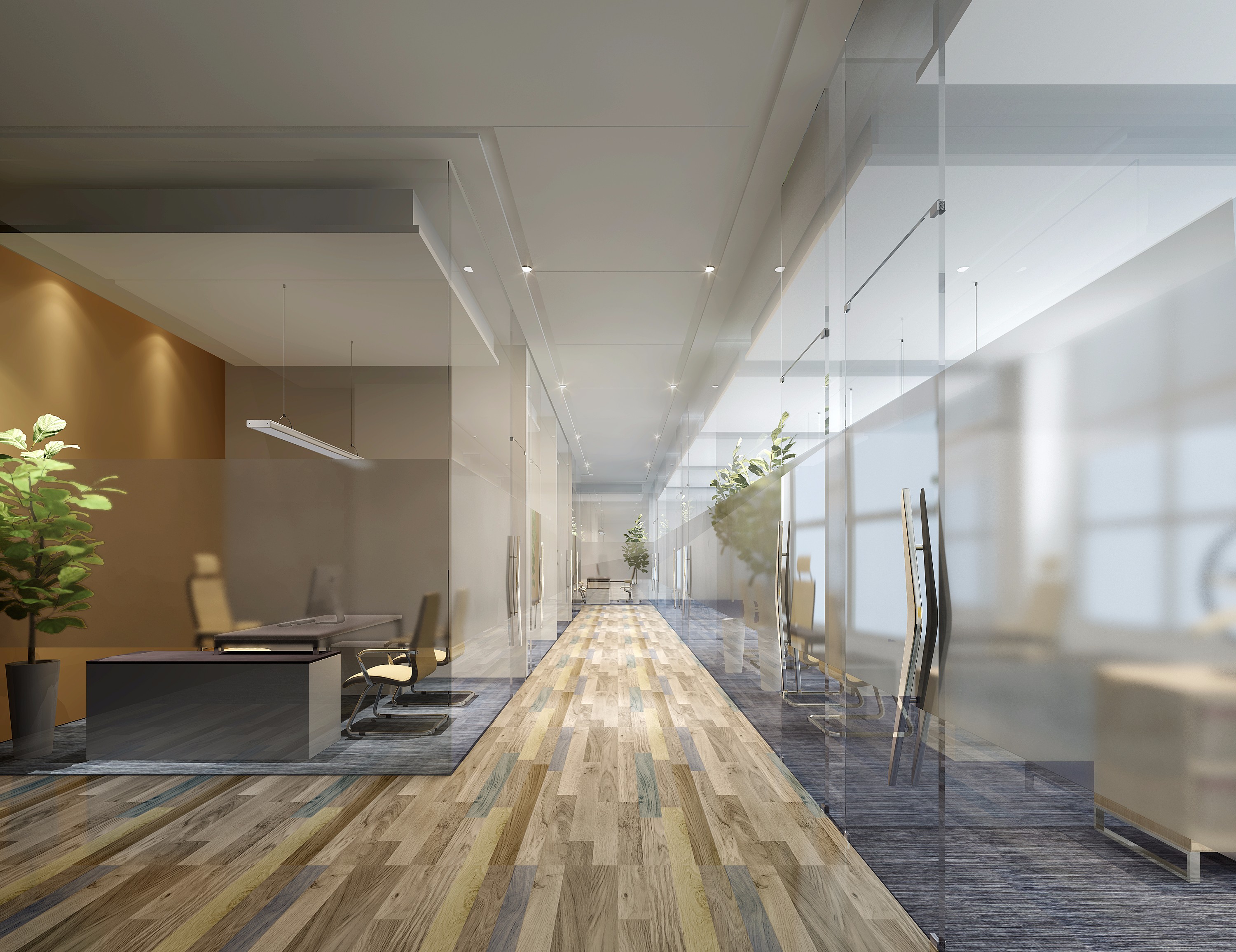 玻璃開(kāi)闊辦公室裝修設(shè)計(jì)-第2張圖片-上海古都建筑設(shè)計(jì)集團(tuán)