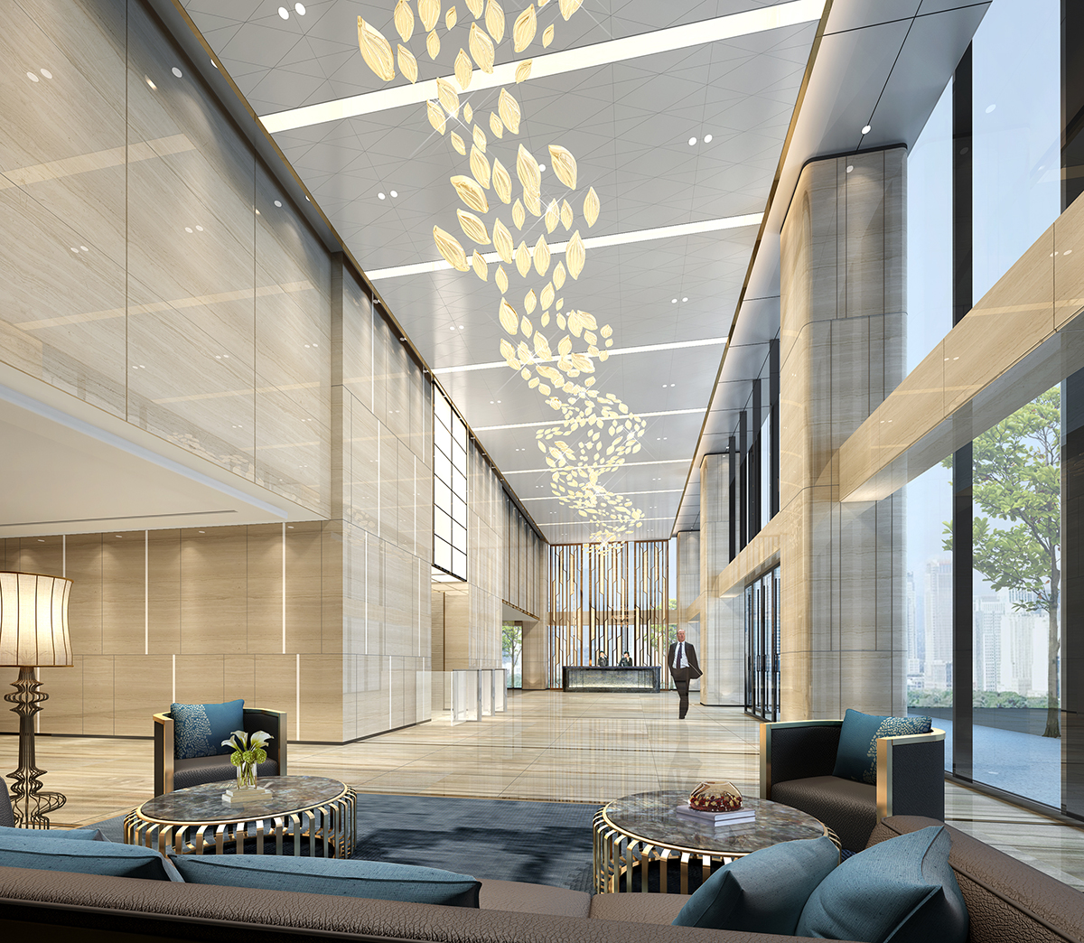 集團公司8000平米辦公室裝修項目-第2張圖片-上海古都建筑設計集團